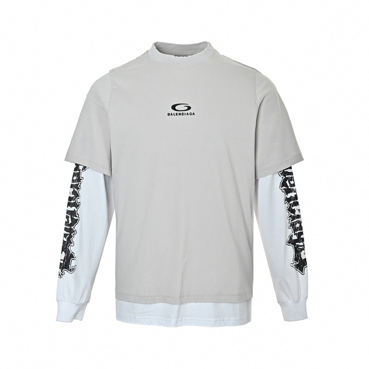 Layered Skater T-Shirt - Grey/White