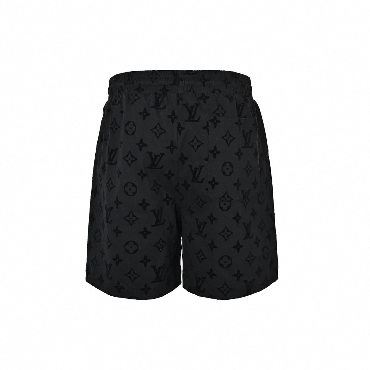 Flocked Monogram Shorts | Black
