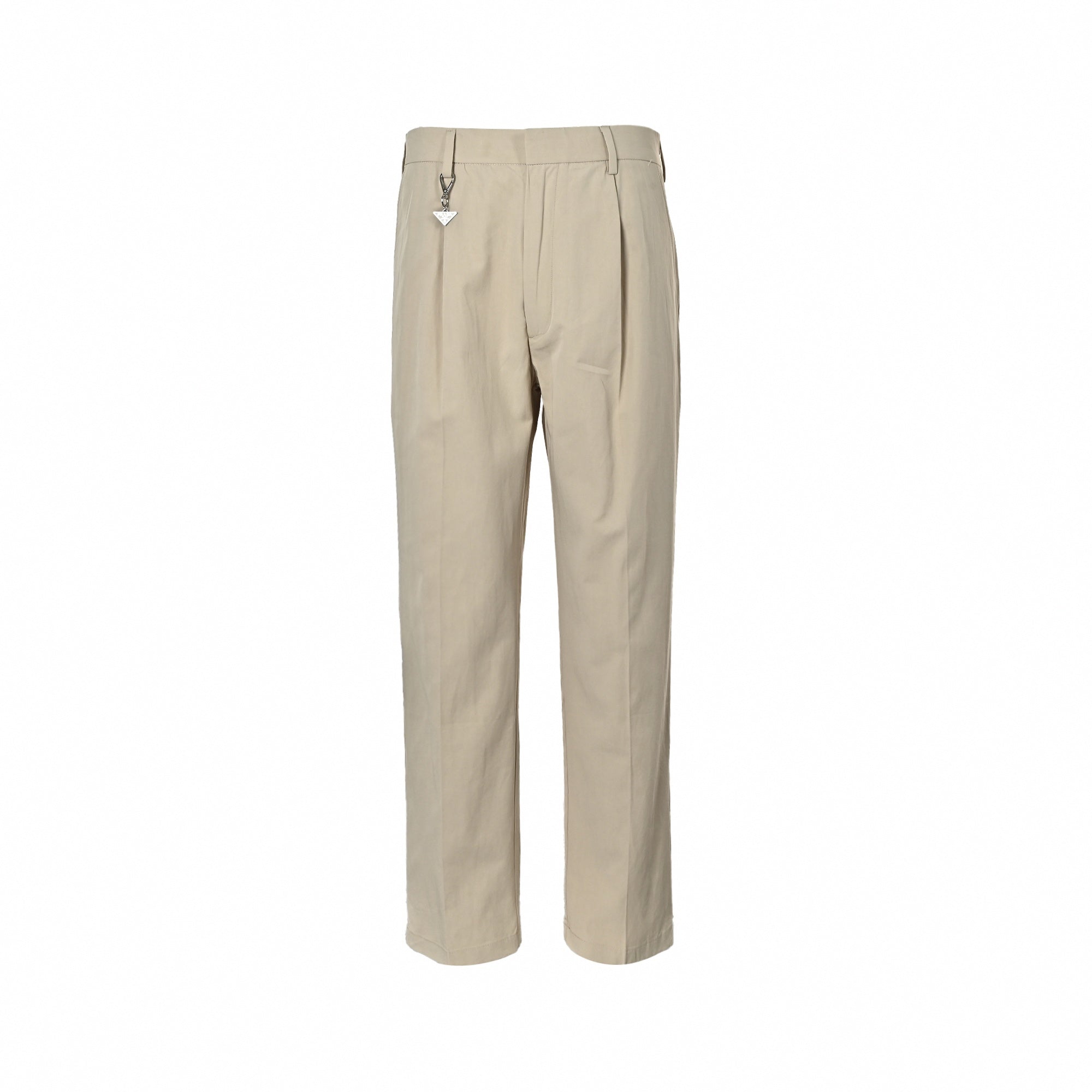 Gabardine Trousers with Triangle Logo | Beige