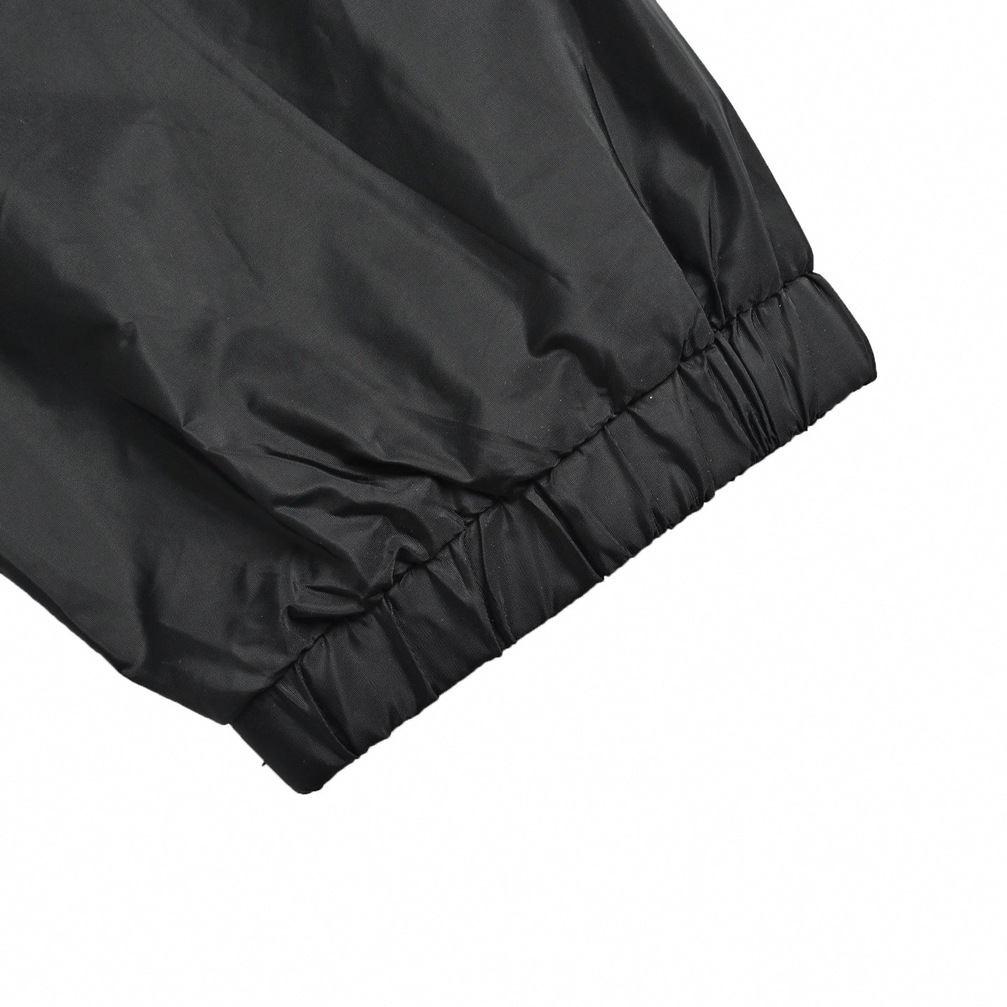 Striped-Trim Hooded Windbreaker - Black