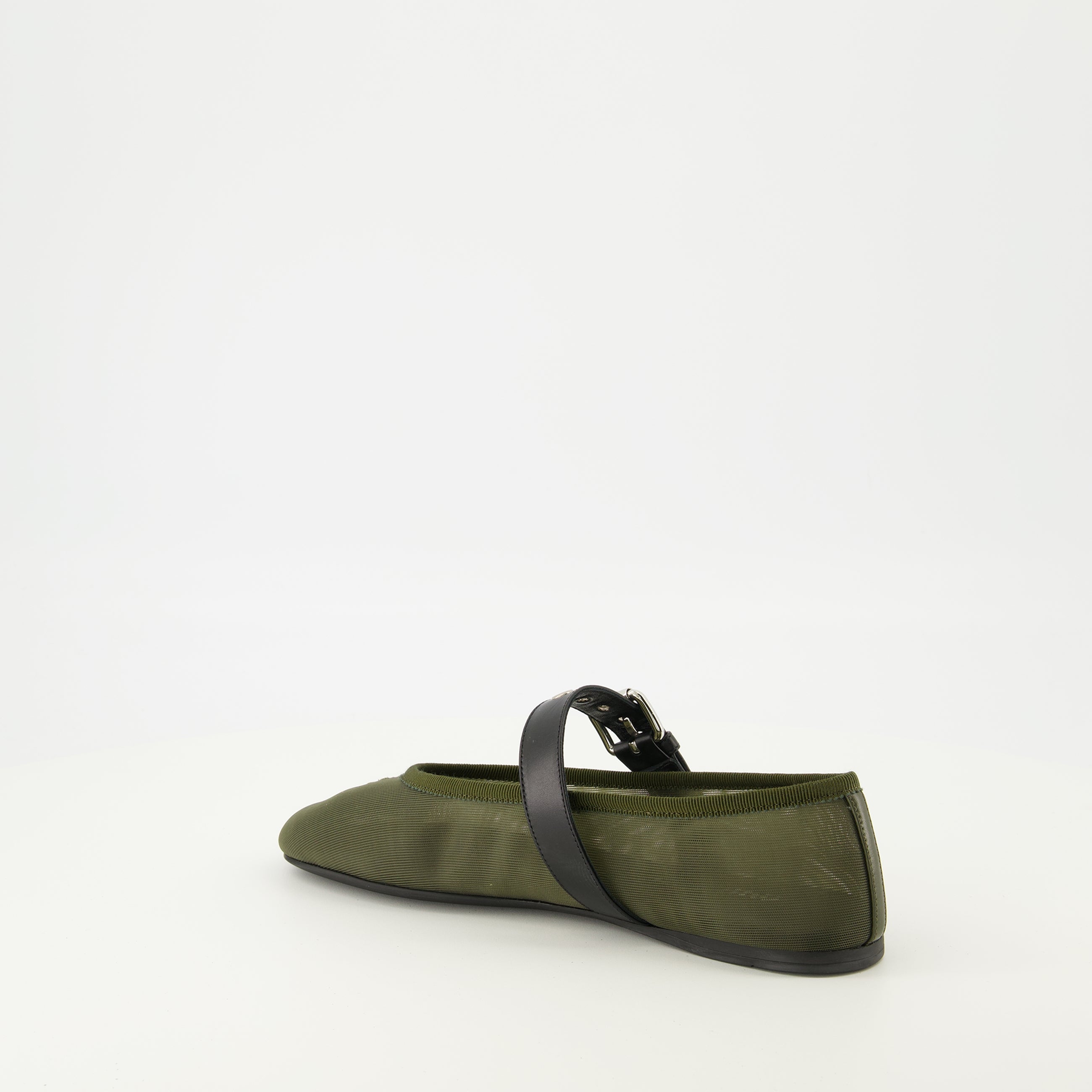 Khaki Mesh Ballerinas