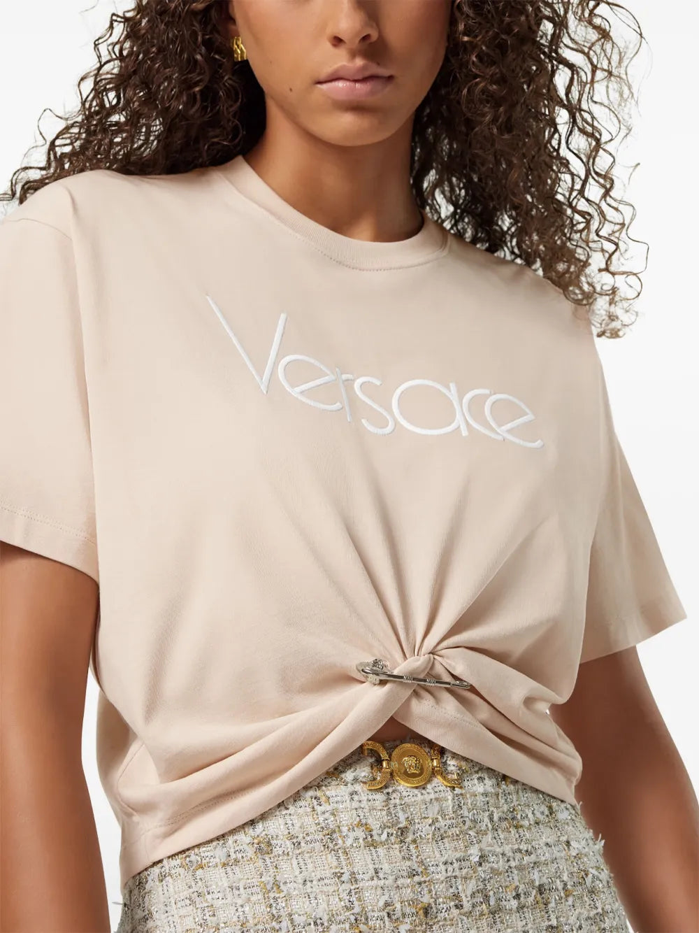 Safety Pin Crop T-Shirt