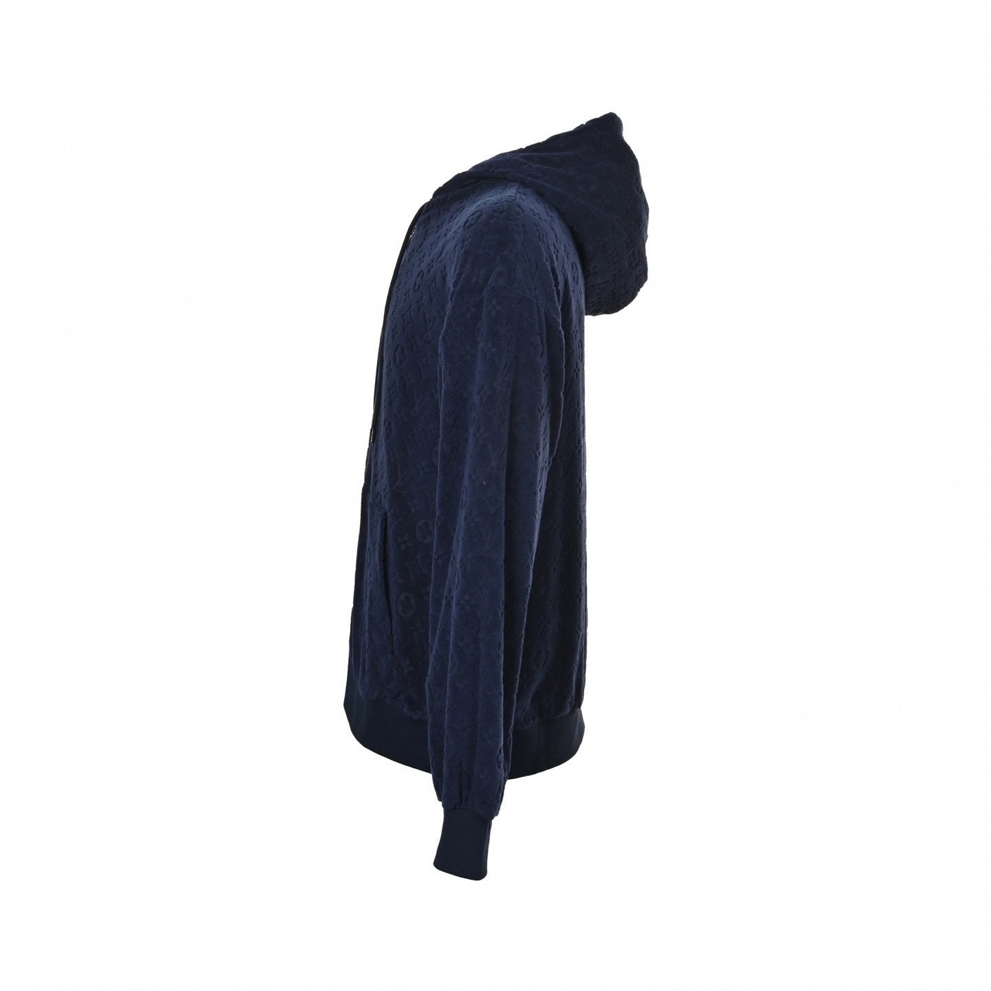 Monogram Toweling Zip-Up Hoodie | Navy