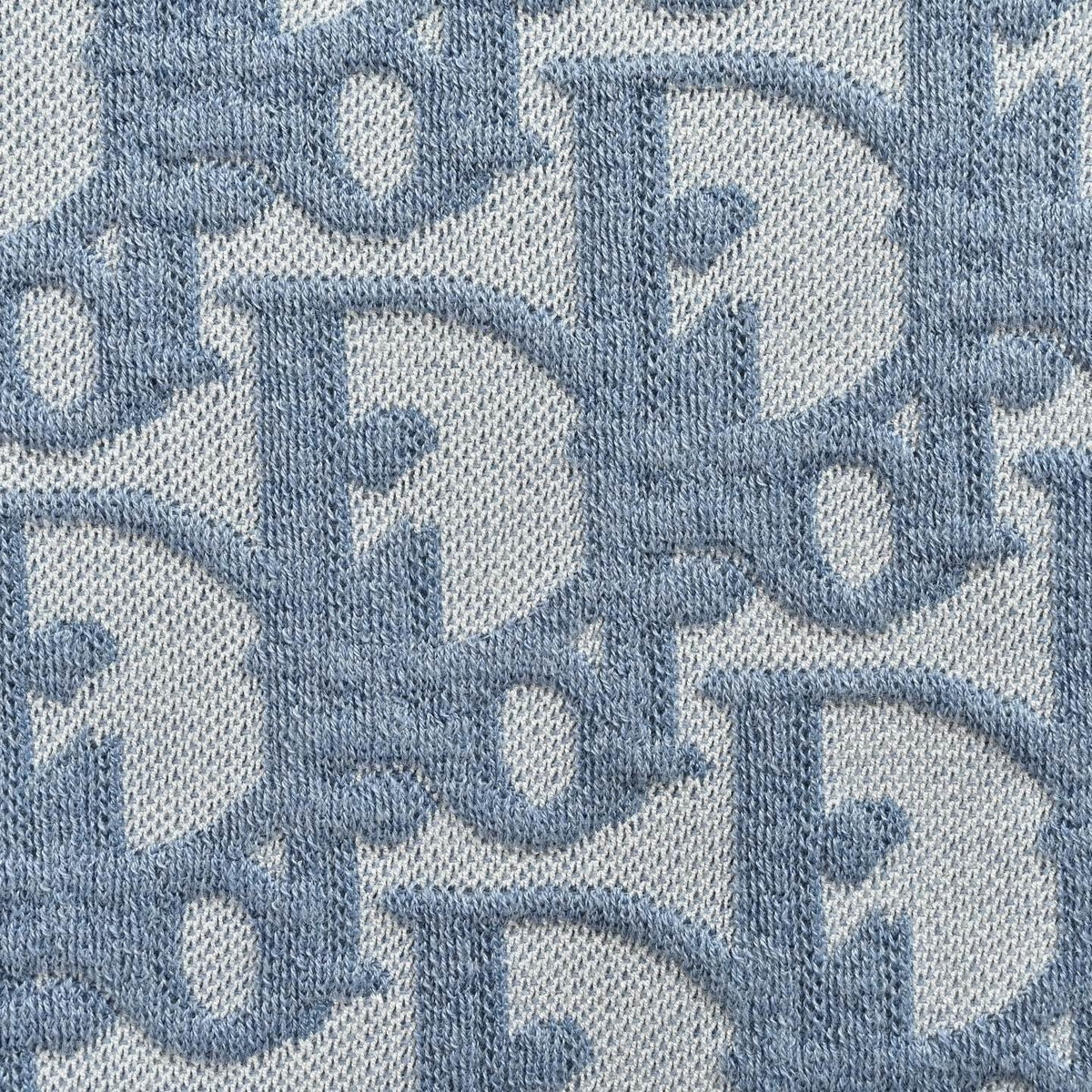 Oblique Jacquard Knit T-Shirt | Light Blue