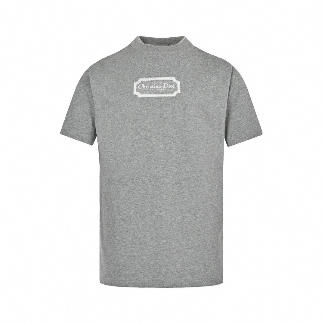 Couture Embroidered T-Shirt - Grey