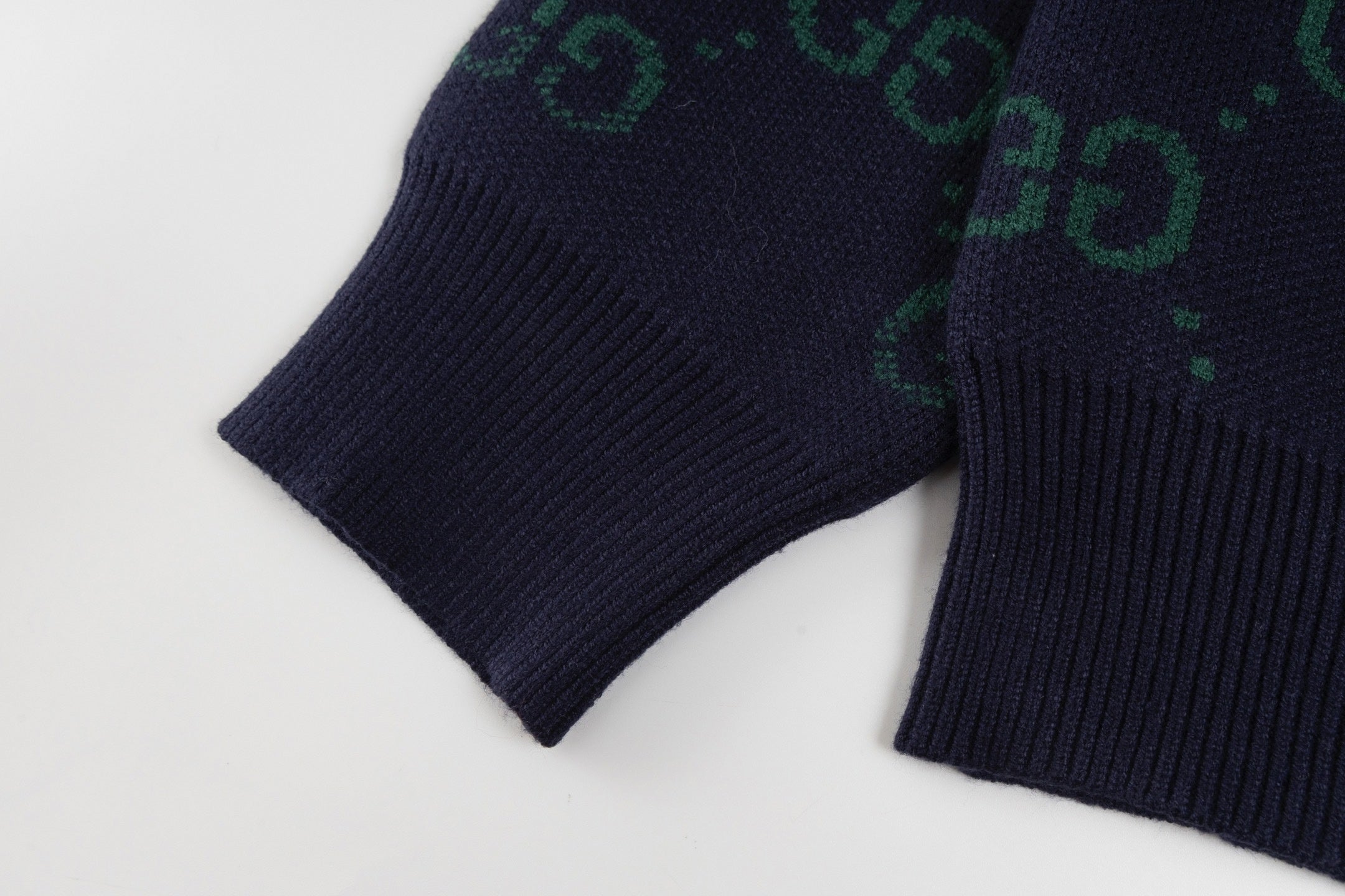 Gradient GG Monogram Wool Cardigan | Green & Navy