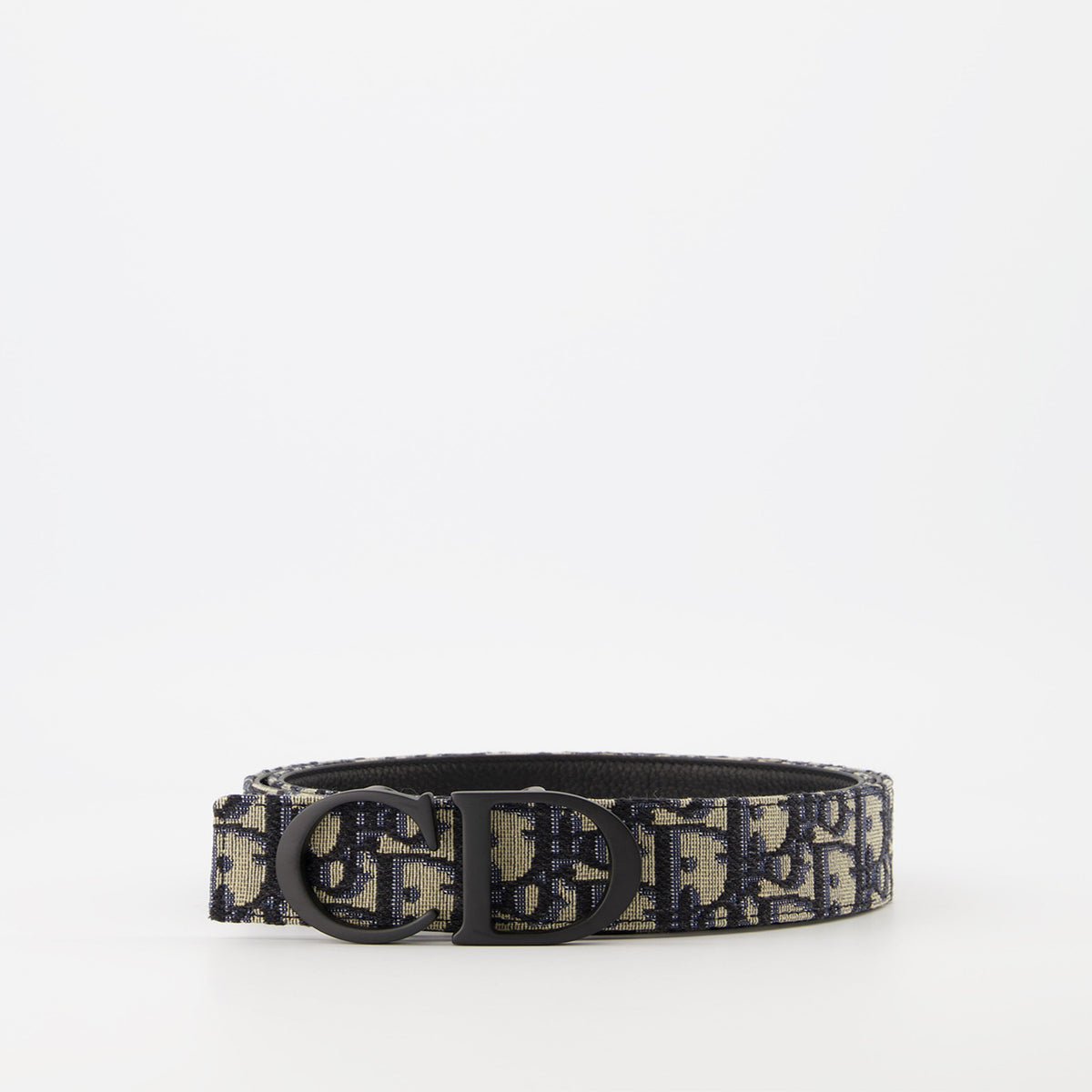 Reversible CD Icon Belt | Oblique Canvas & Black Leather