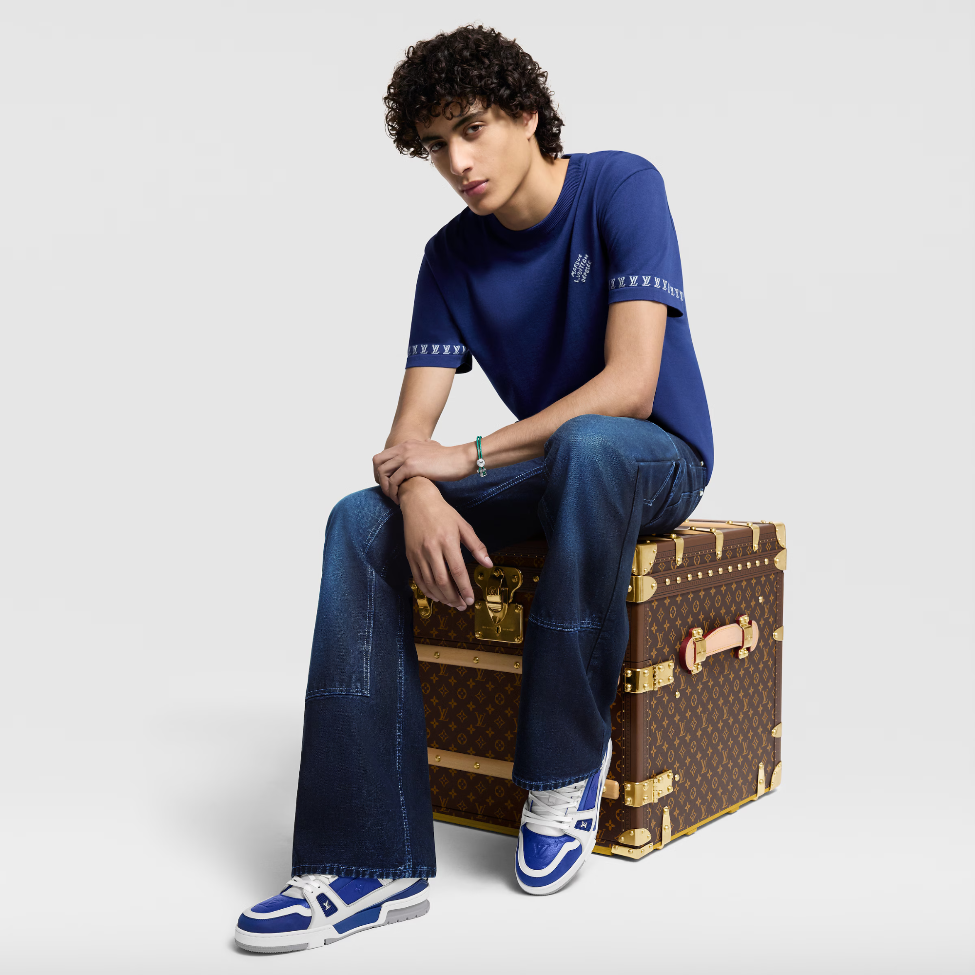 LV Trainer Sneaker | Navy & Cream
