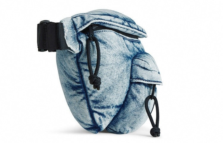 Padded Denim Belt Bag