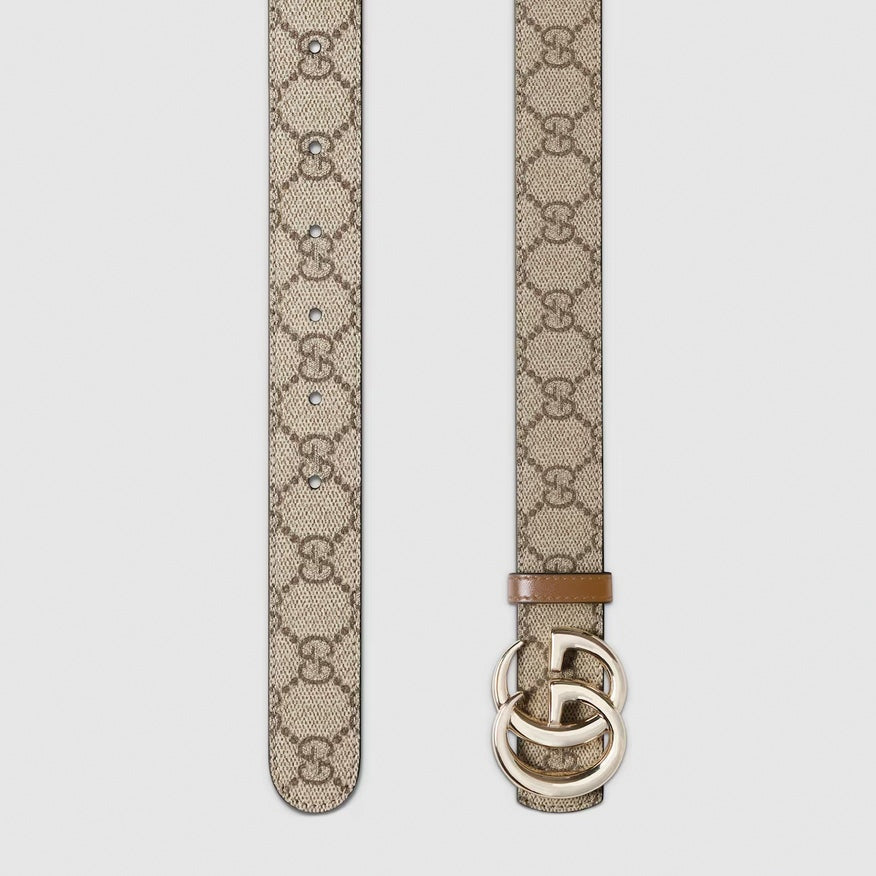 GG Marmont Reversible Belt | GG Supreme & Brown Leather