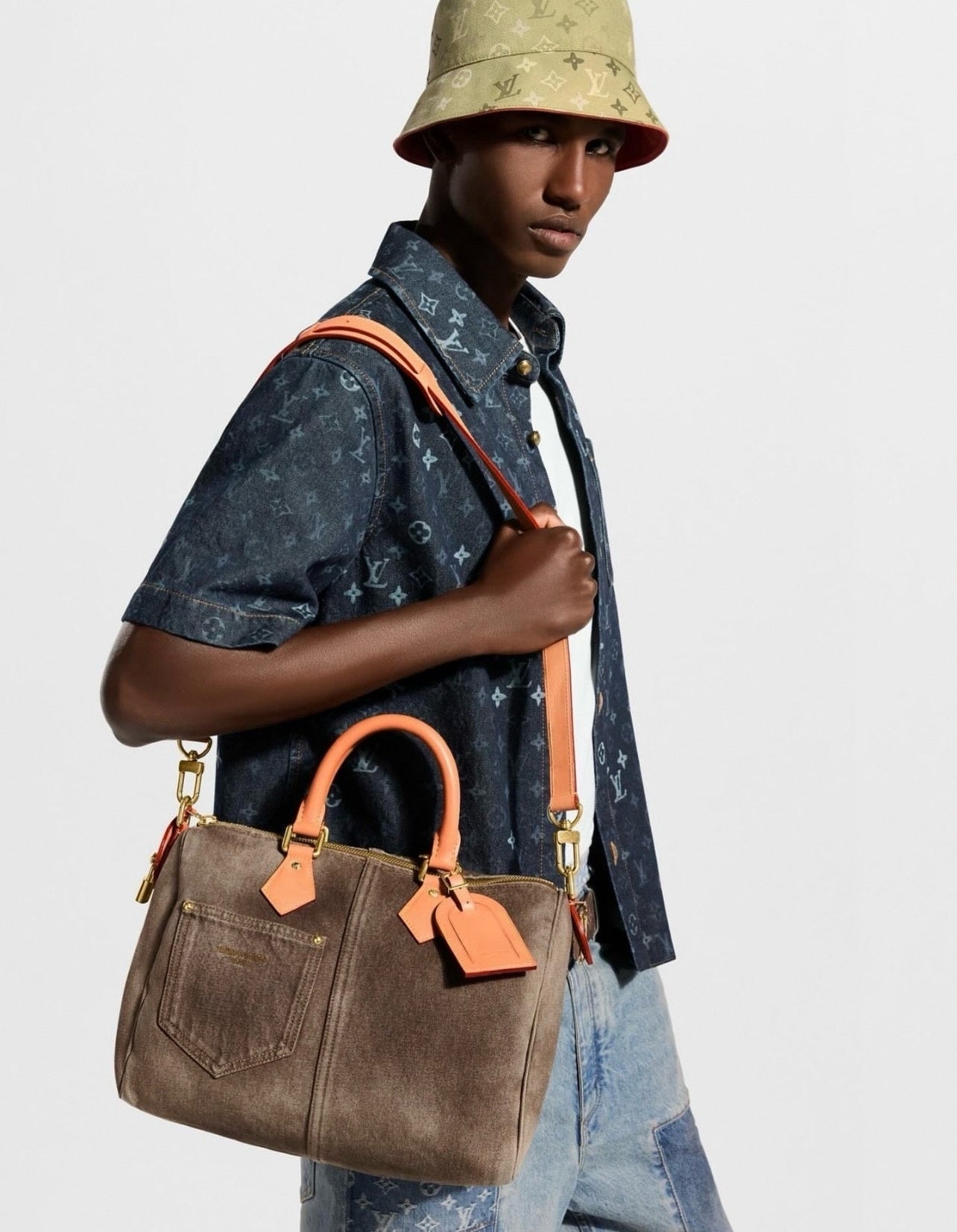 All-Over Monogram Denim Shirt | Dark Indigo