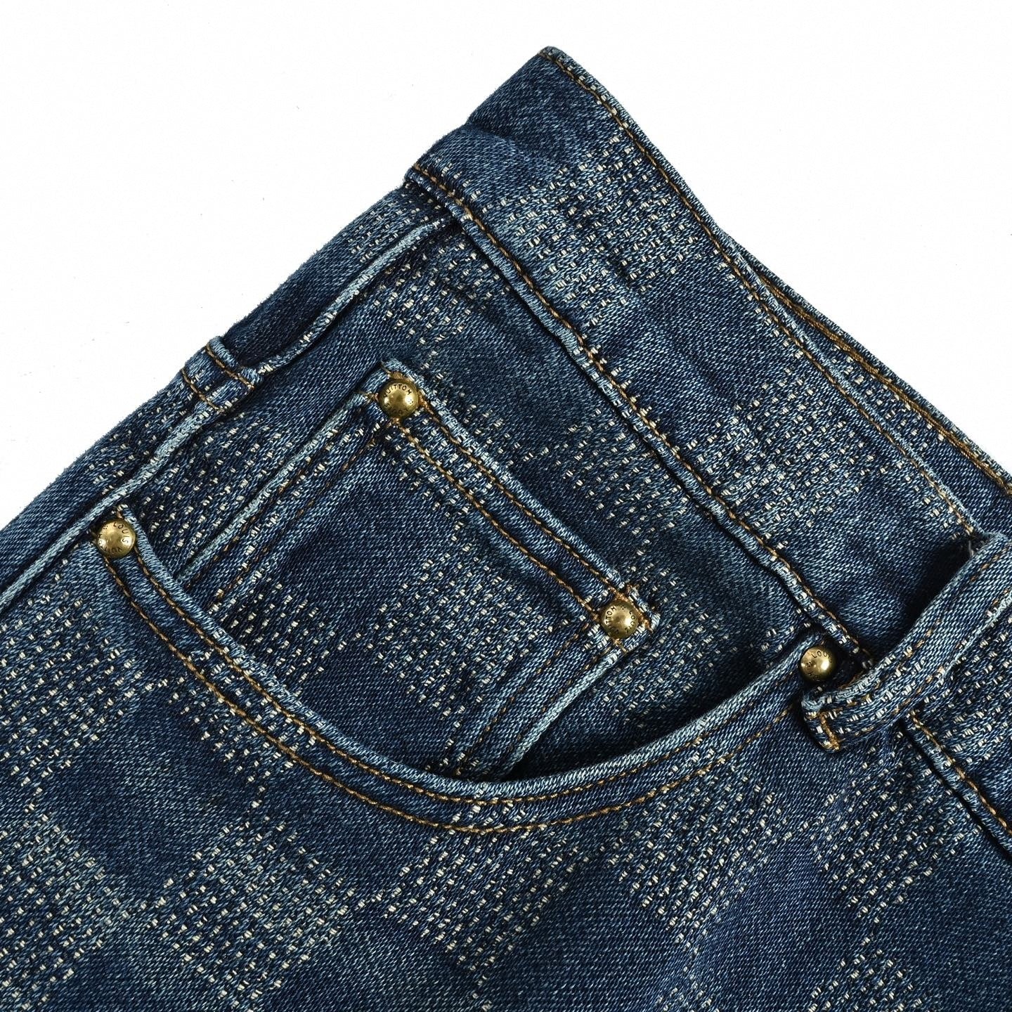 Damier Signature Denim Jeans | Indigo Wash