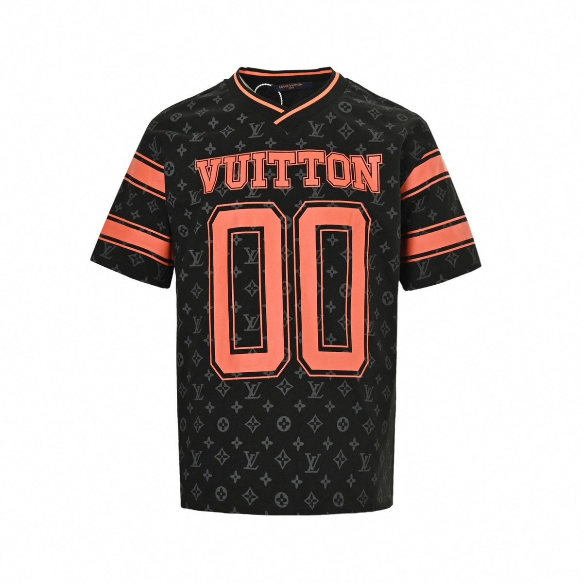 Monogram Athletic Jersey T-Shirt - Black/Orange