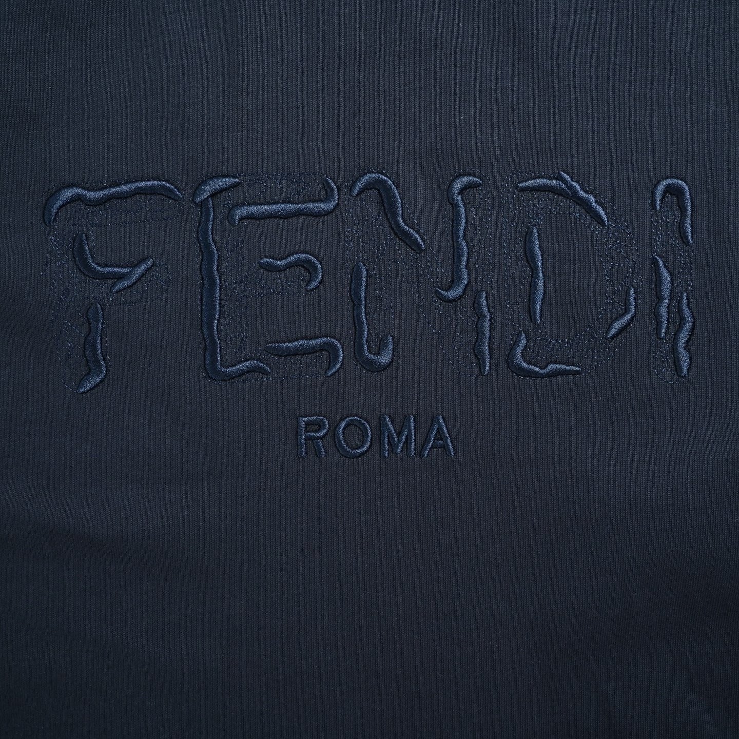 Minimalist Embroidered T-Shirt - Navy