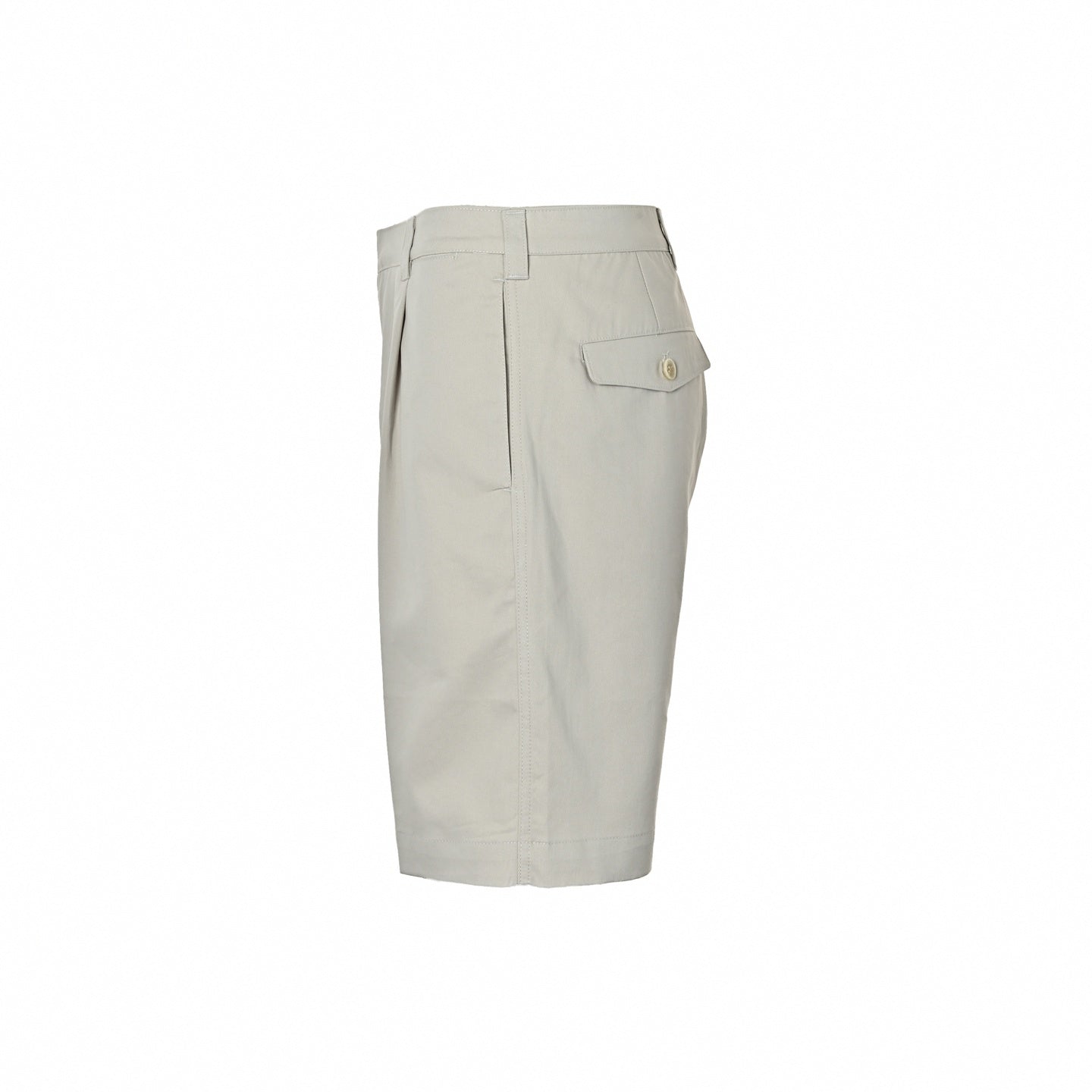Pleated Cotton Bermuda Shorts | Beige
