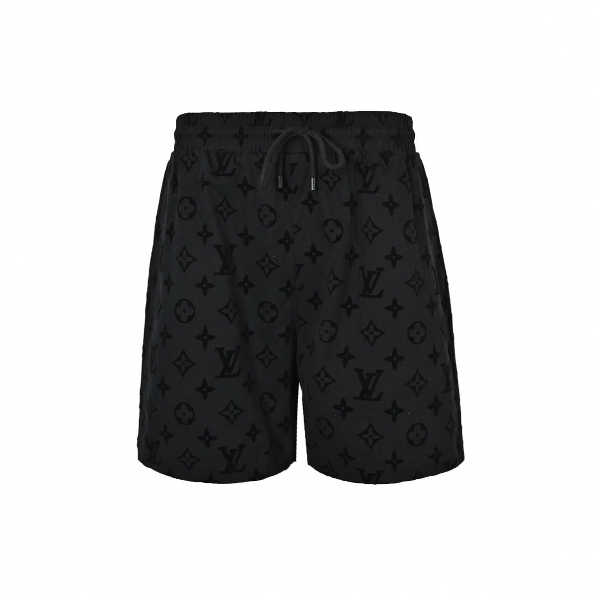 Flocked Monogram Shorts | Black
