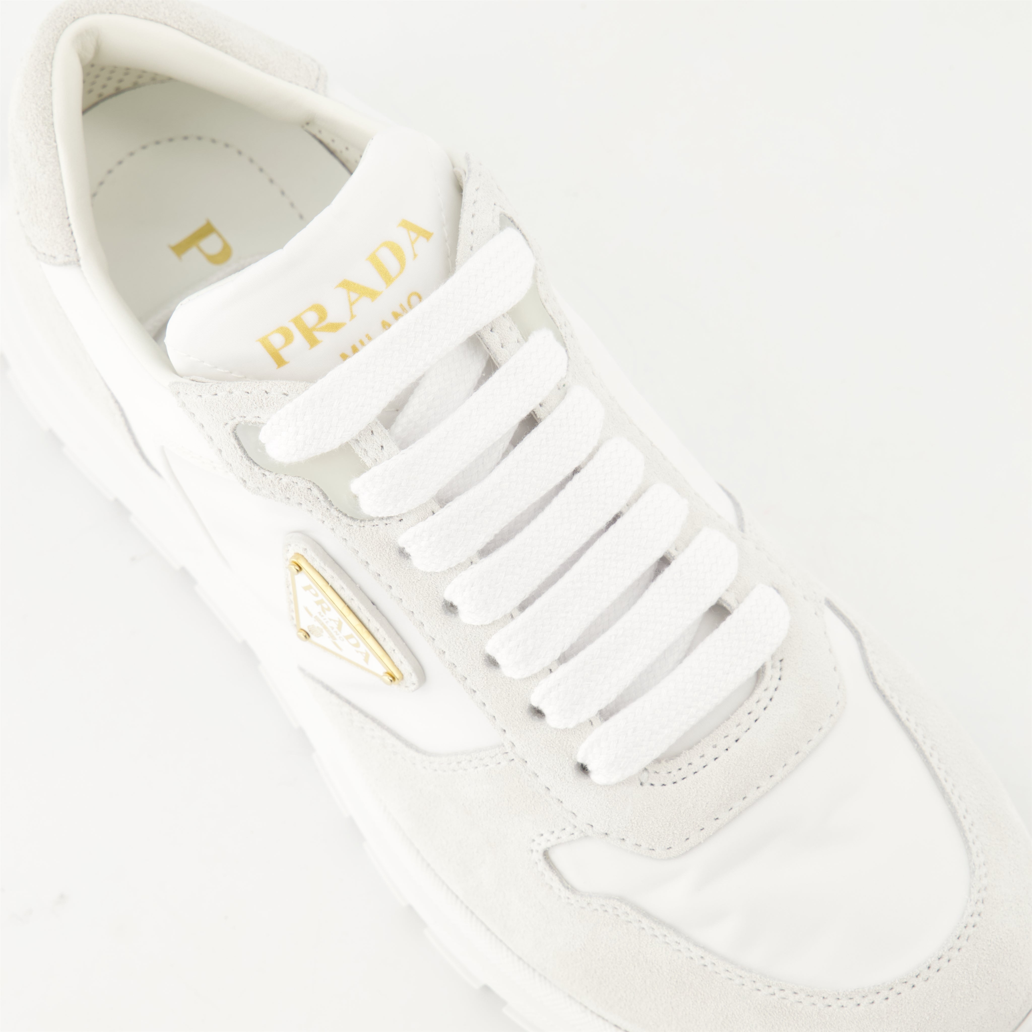 Nylon and Leather Sneakers