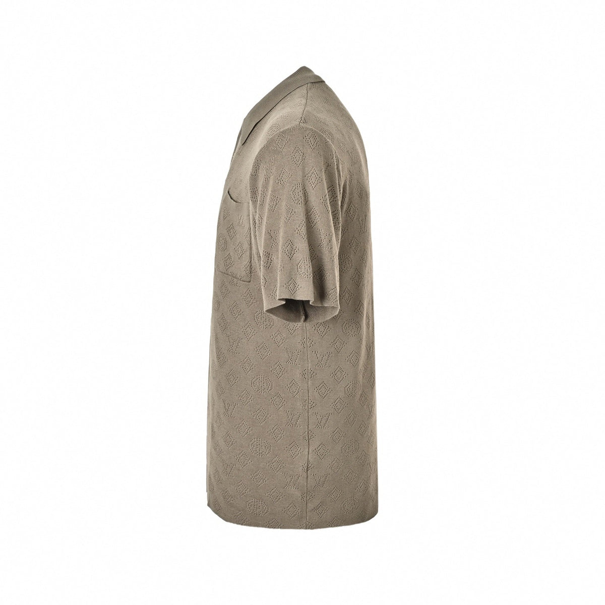 Pointelle Monogram Knit Polo | Taupe