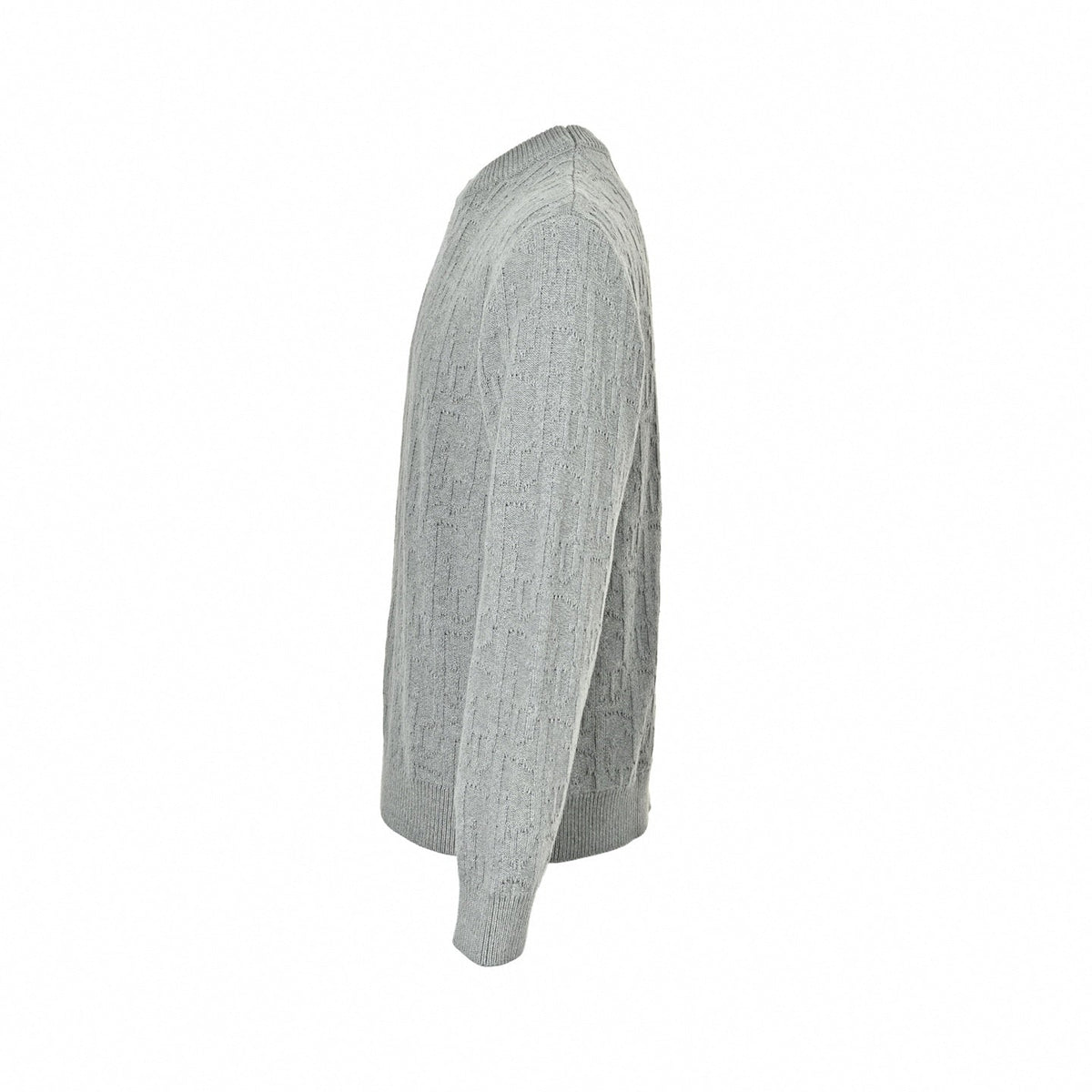 3D Logo Knit Crewneck - Light Grey