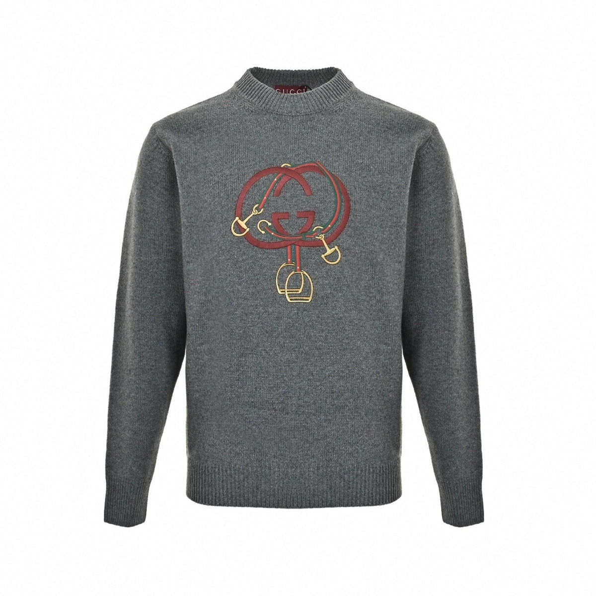 Interlocking G Equestrian Embroidery Cotton Sweater