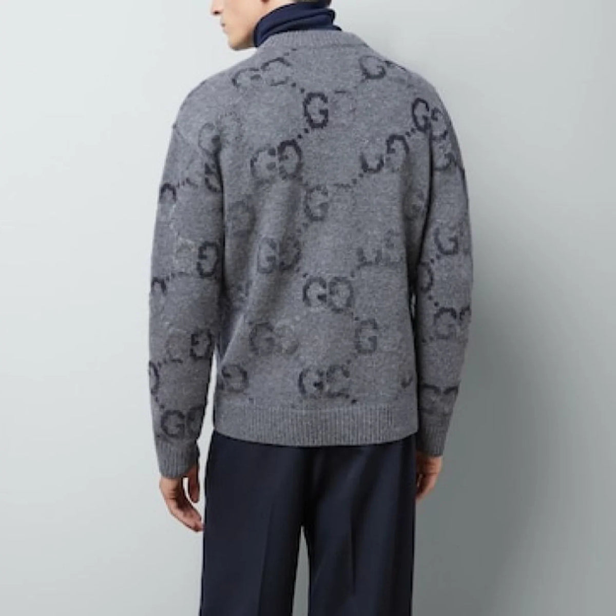 Brushed GG Jacquard Knit Cardigan
