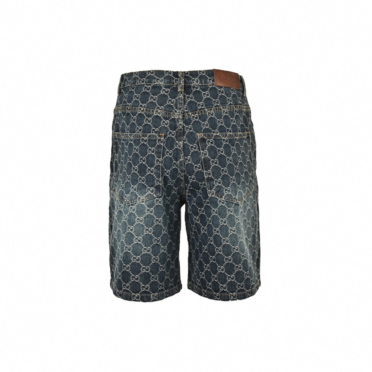 GG Monogram Denim Shorts | Dark Indigo Wash