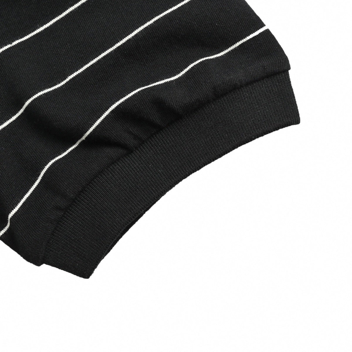 Striped Triangle Logo Polo Shirt | Black & White