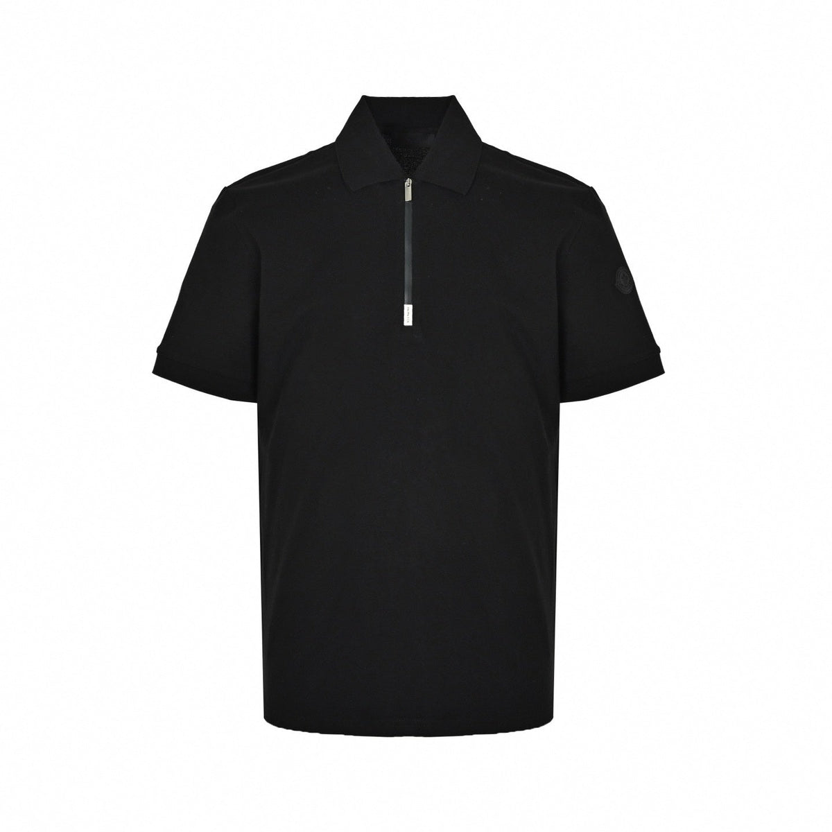 Zip-Neck Polo Shirt - Black
