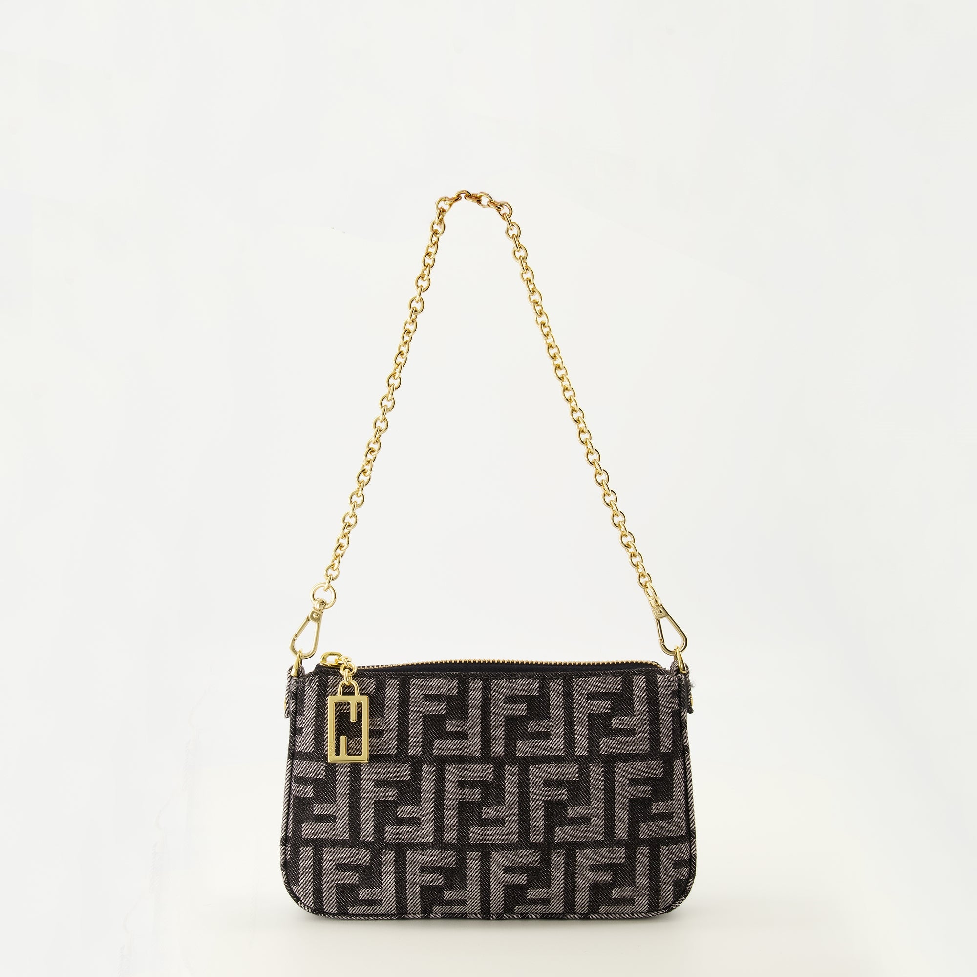 FF Denim Baguette Clutch