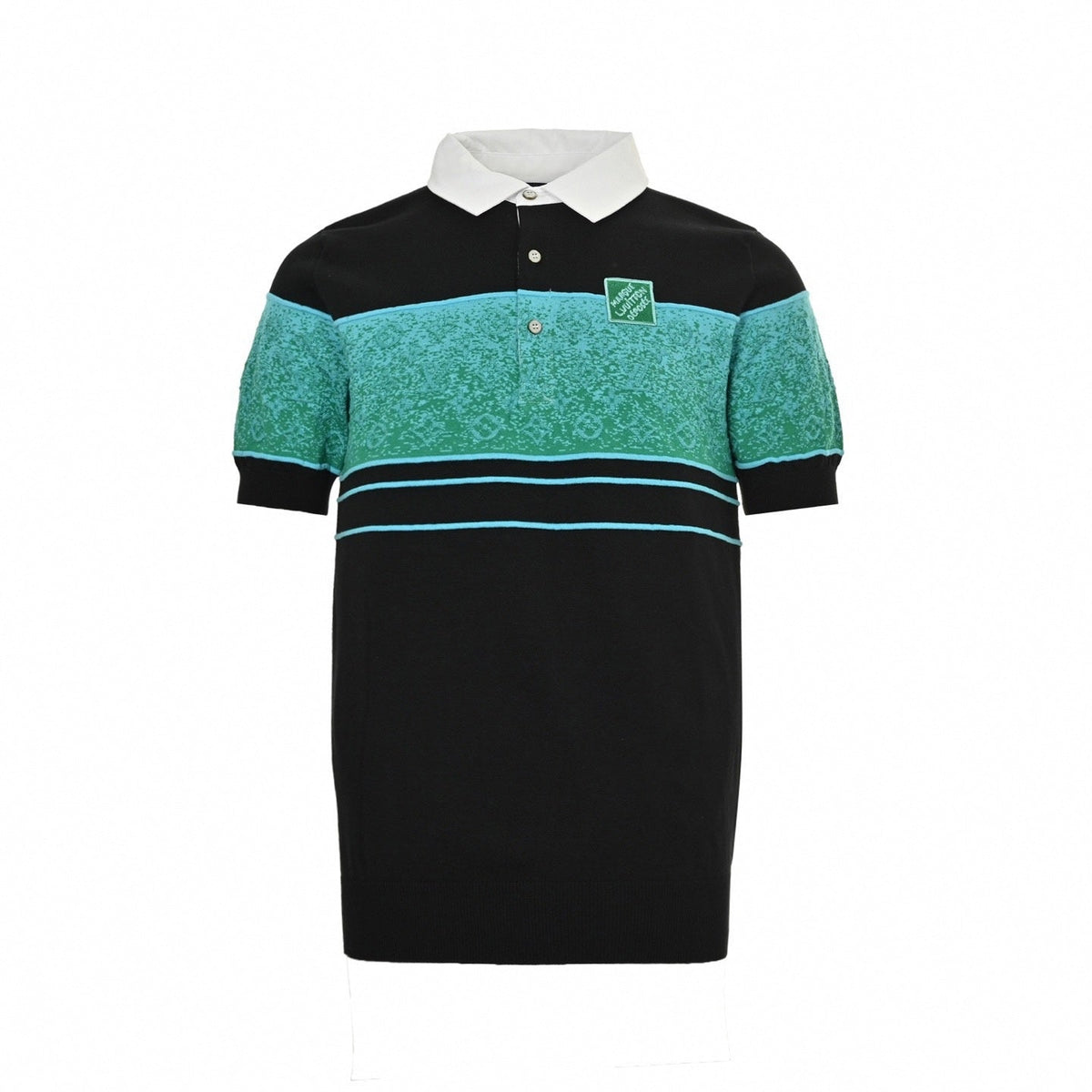 Monogram Jacquard Stripe Knit Polo