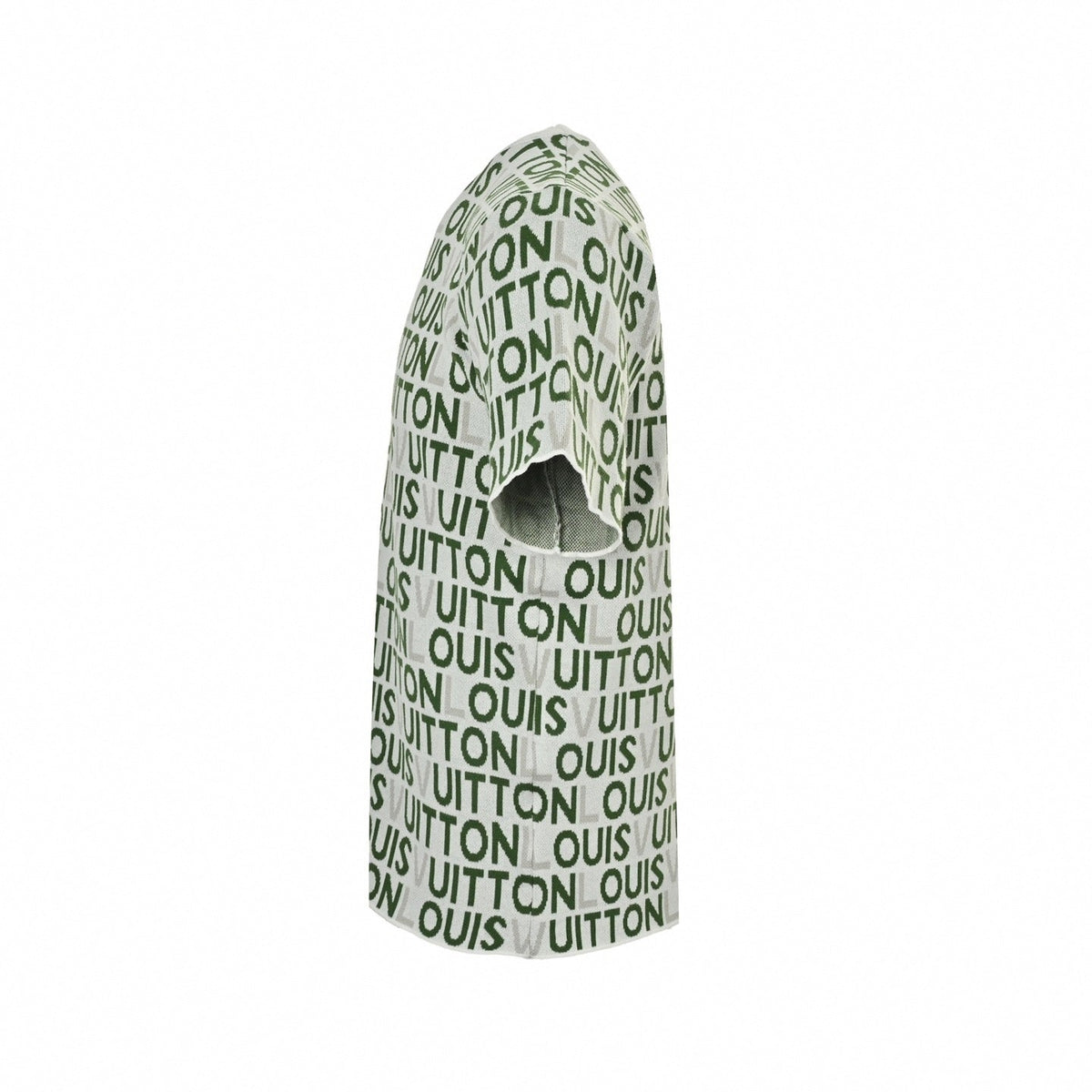 All-Over Typographic Knit T-Shirt | White & Green