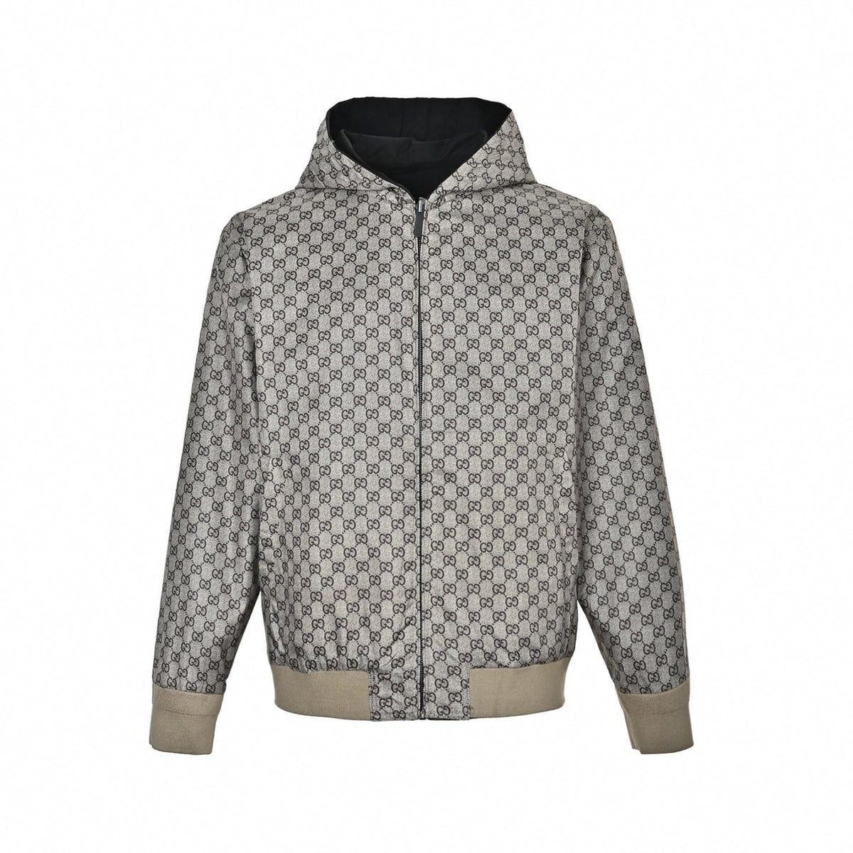 GG Canvas to Black Reversible Hoodie