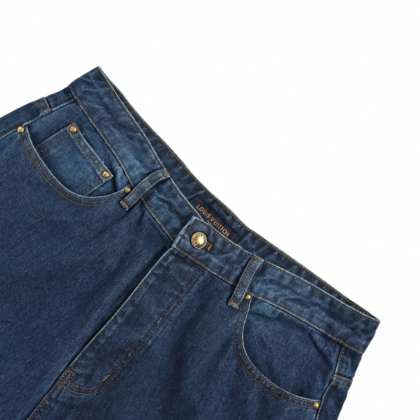 Monogram Cuff Wide-Leg Jeans