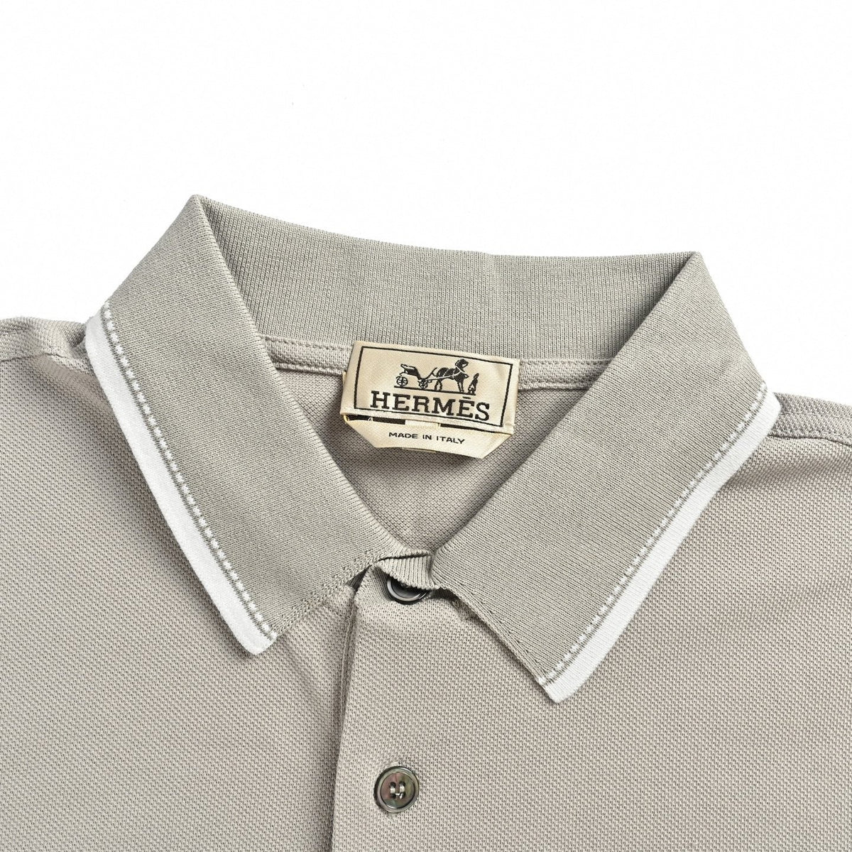 Tipped Collar Pocket Polo | Light Grey