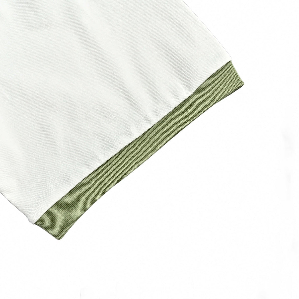 Horseshoe Logo Ringer T-Shirt | White & Olive Green