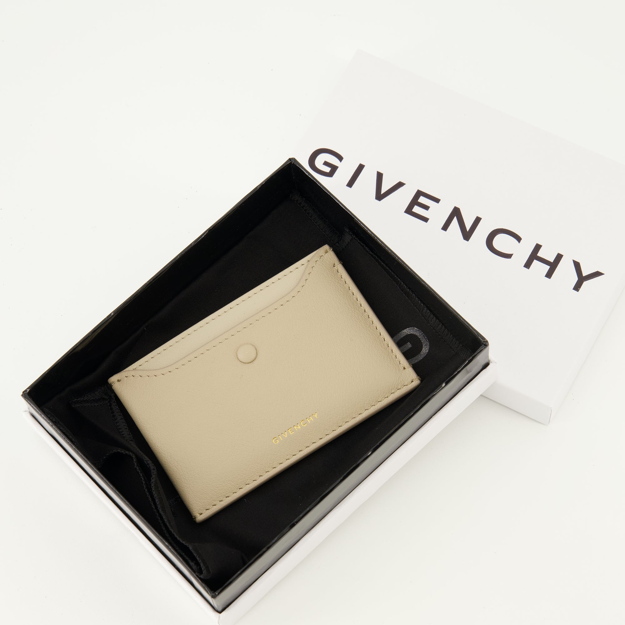 Beige Leather Day Card Holder