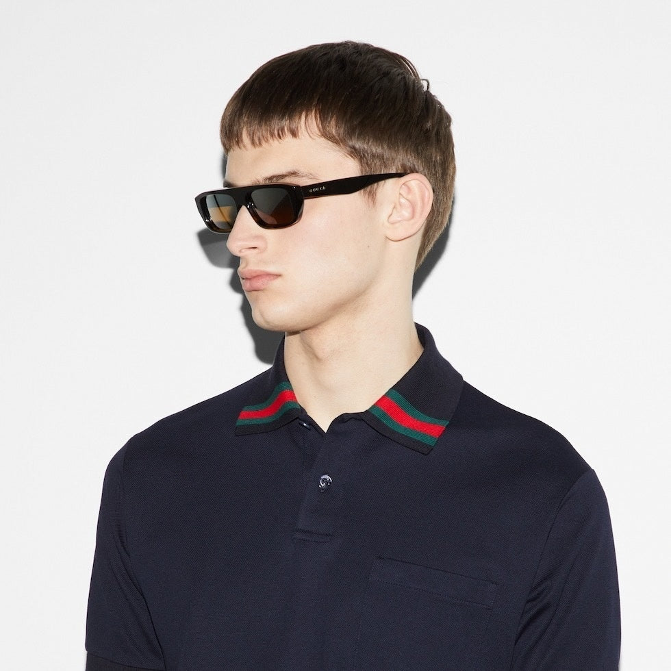 Web Stripe Collar Polo