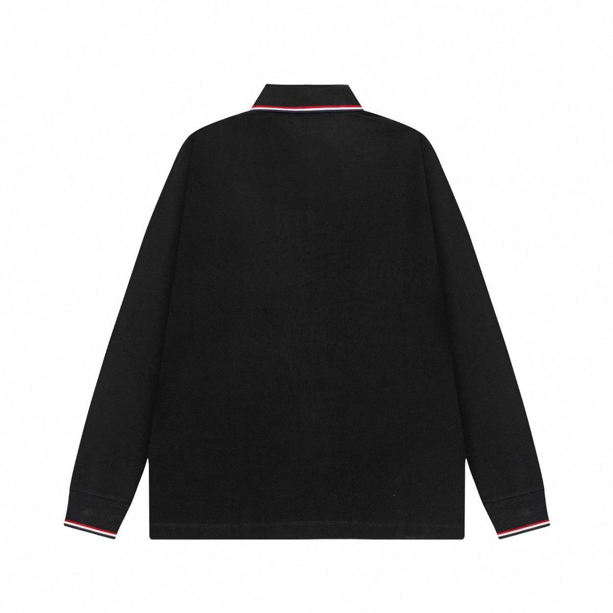 Tri-Color Trim Long-Sleeve Polo