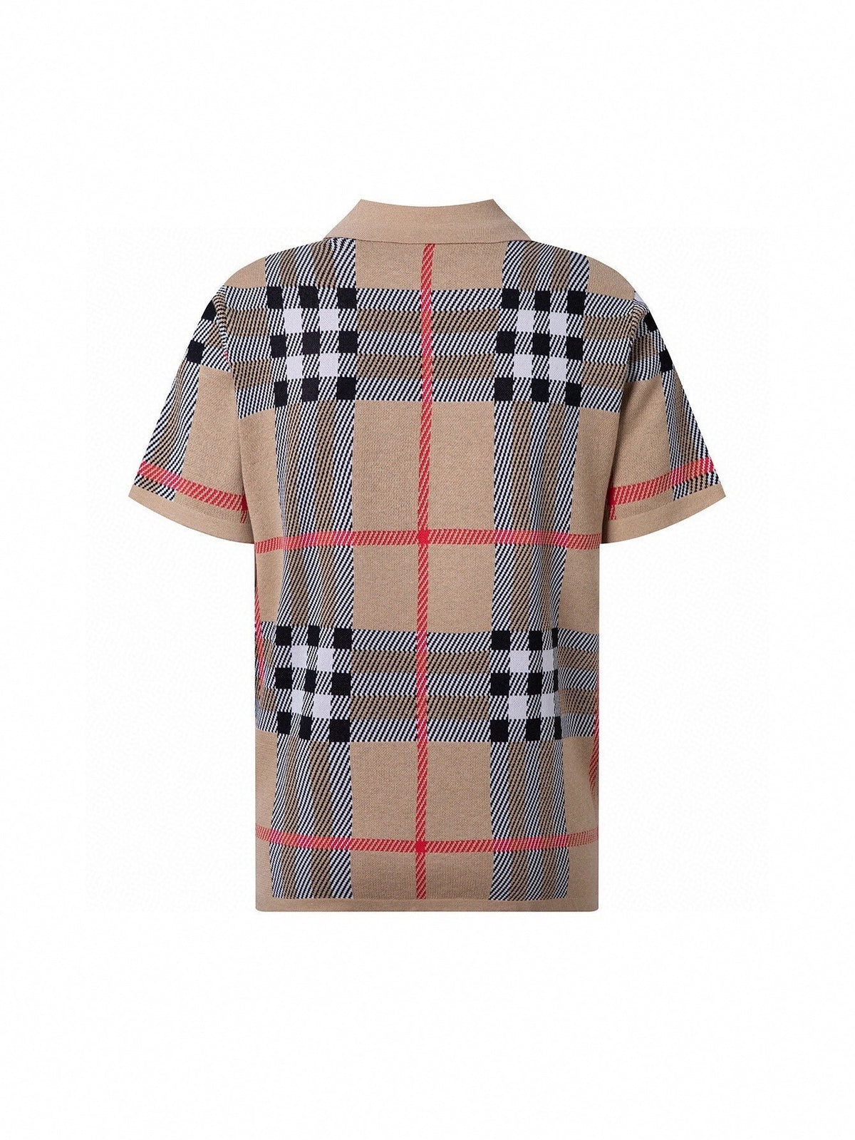 Oversized Check Knit Polo Shirt | Archive Beige
