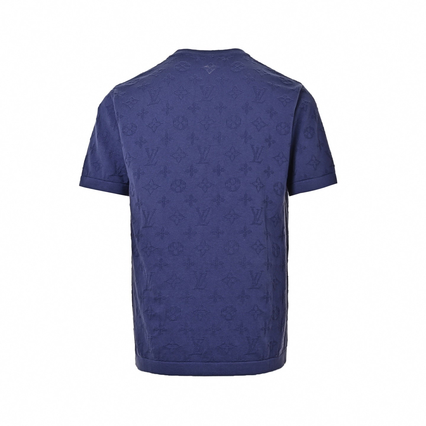 Textured Monogram Knit T-Shirt | Navy Blue