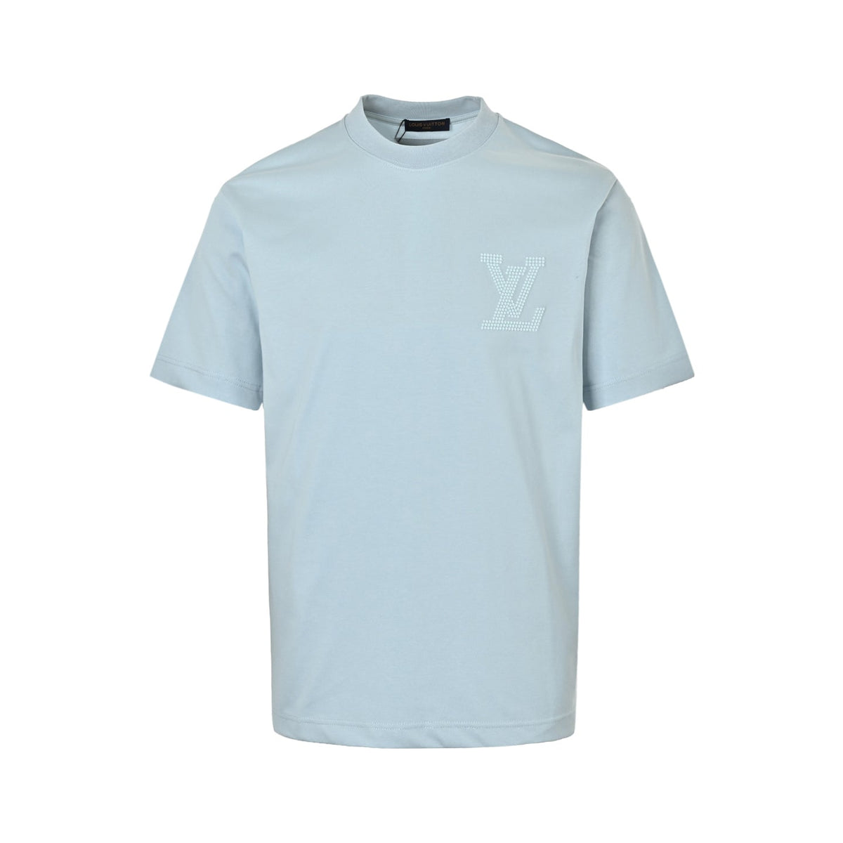 Textured LV Logo T-Shirt | Light Blue
