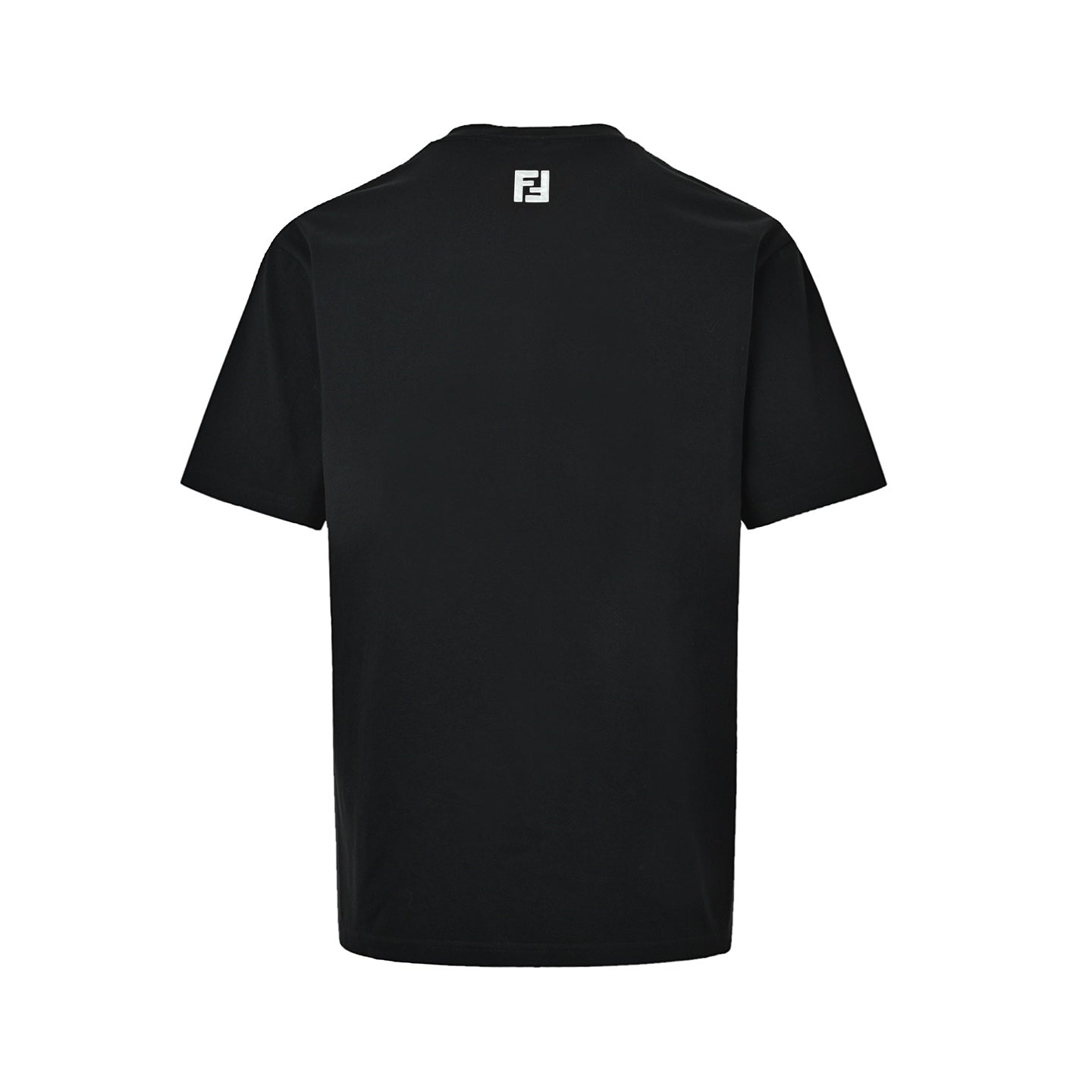 Geometric Embroidered Patch T-Shirt | Black