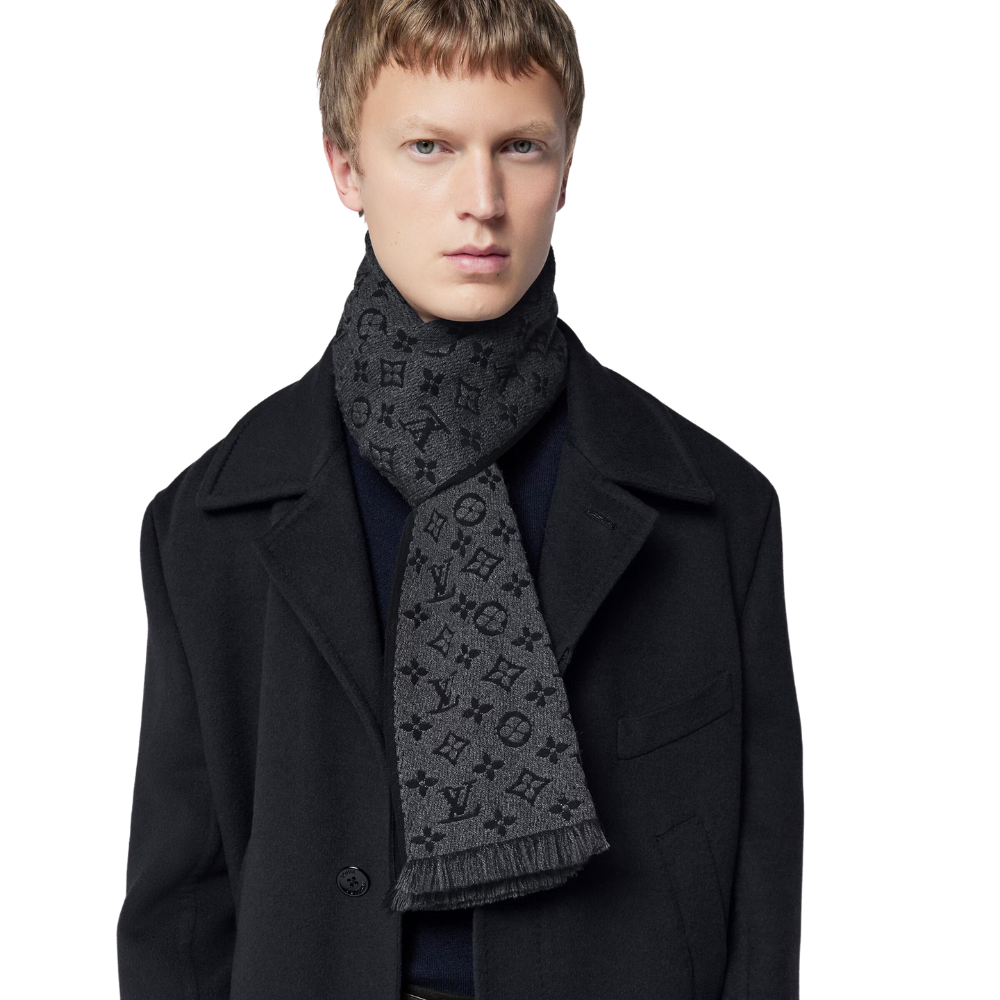 Classic Wool Scarf | Navy & Brown