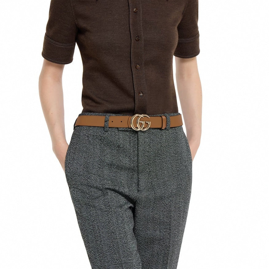 GG Marmont Reversible Belt | GG Supreme & Brown Leather