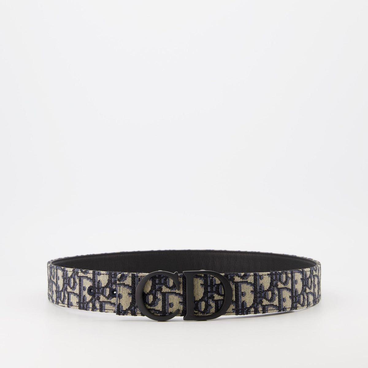 Reversible CD Icon Belt | Oblique Canvas & Black Leather