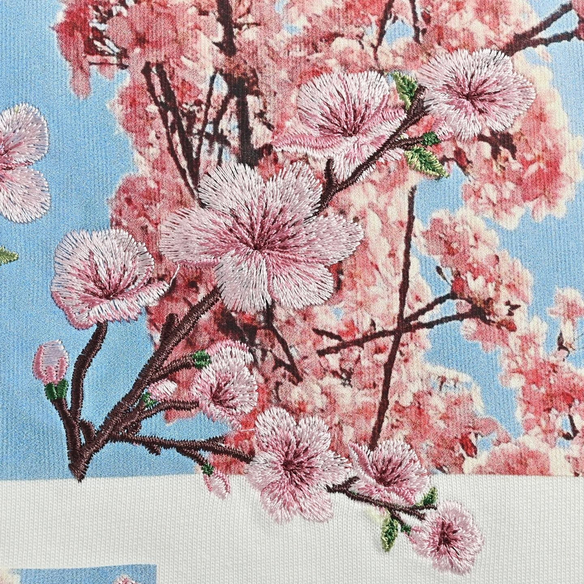 Embroidered Cherry Blossom Arrow Logo T-Shirt | White