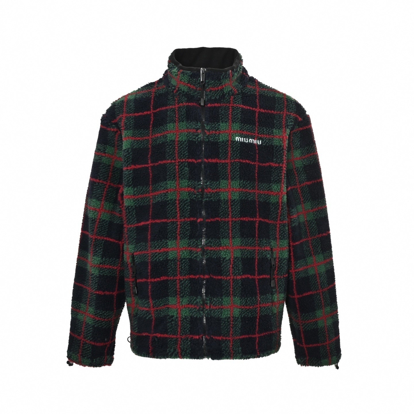Plaid Fleece Zip-Up Jacket