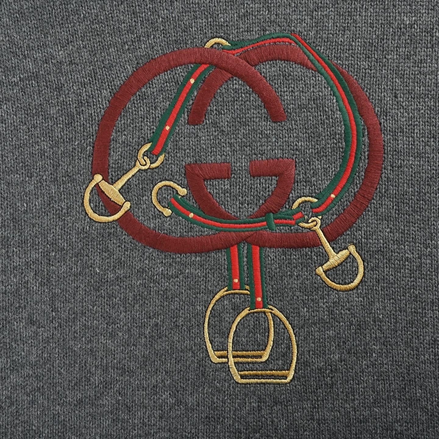 Interlocking G Equestrian Embroidery Cotton Sweater