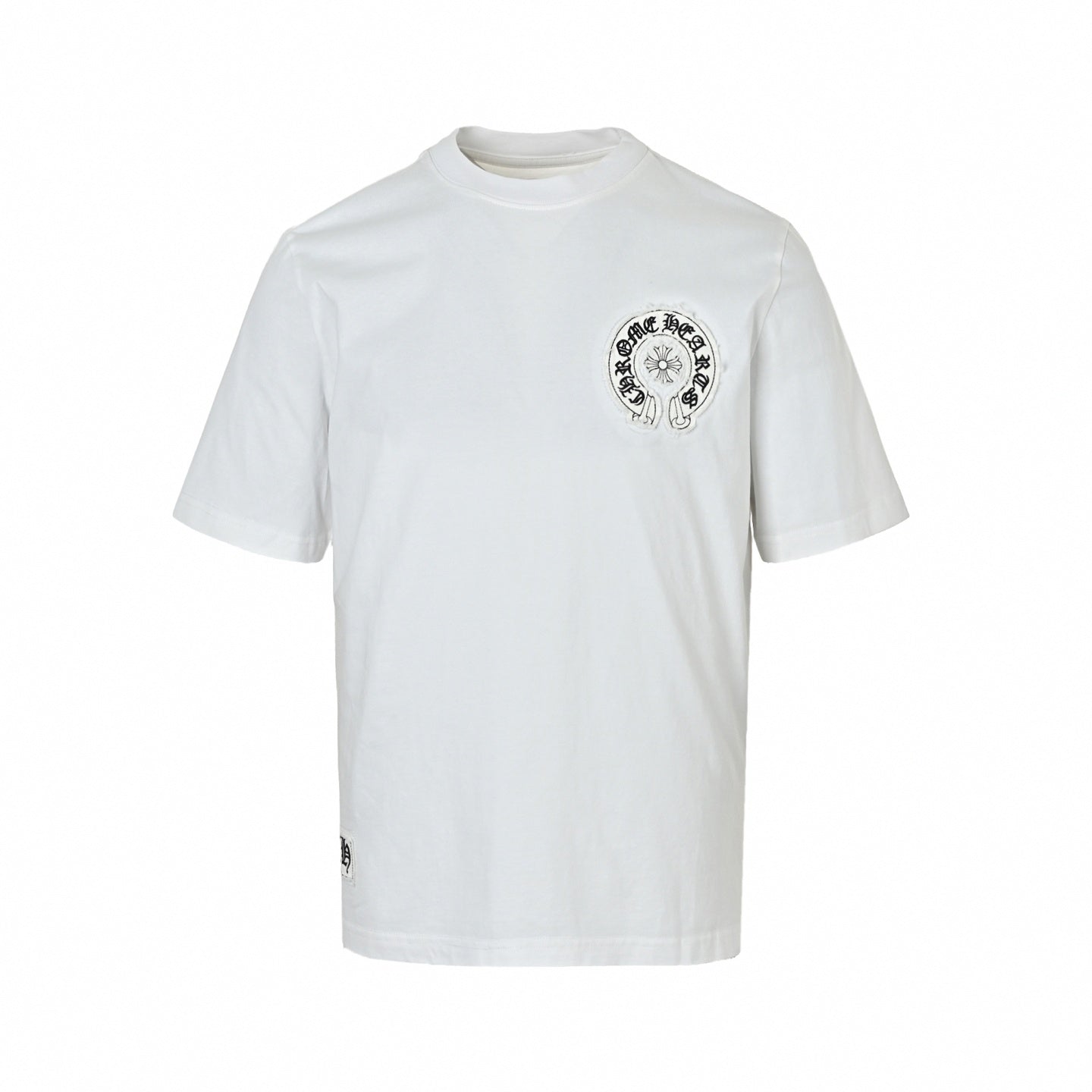 Frayed Appliqué Horseshoe T-Shirt | White