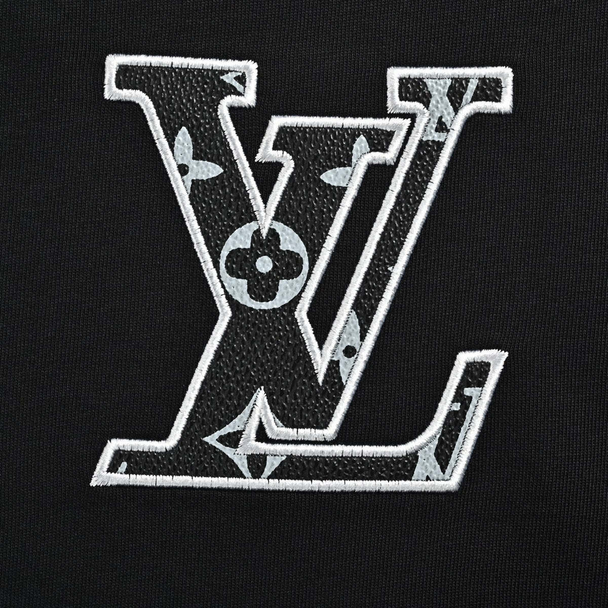 Stencil Monogram & Patch T-Shirt | Black